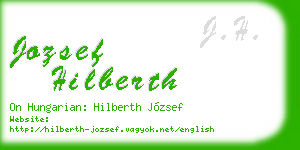 jozsef hilberth business card